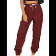thumbnail image 1 of Pantalones Deportivos Holgados para Mujer, de Otoño, para Entrenamiento, de Cintura Alta, Cómodos y Deportivos. Vino Tinto M, 1 of 7