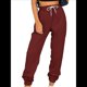 thumbnail image 1 of Pantalones Deportivos Holgados para Mujer, de Otoño, para Entrenamiento, de Cintura Alta, Cómodos y Deportivos. Vino Tinto M, 1 of 7