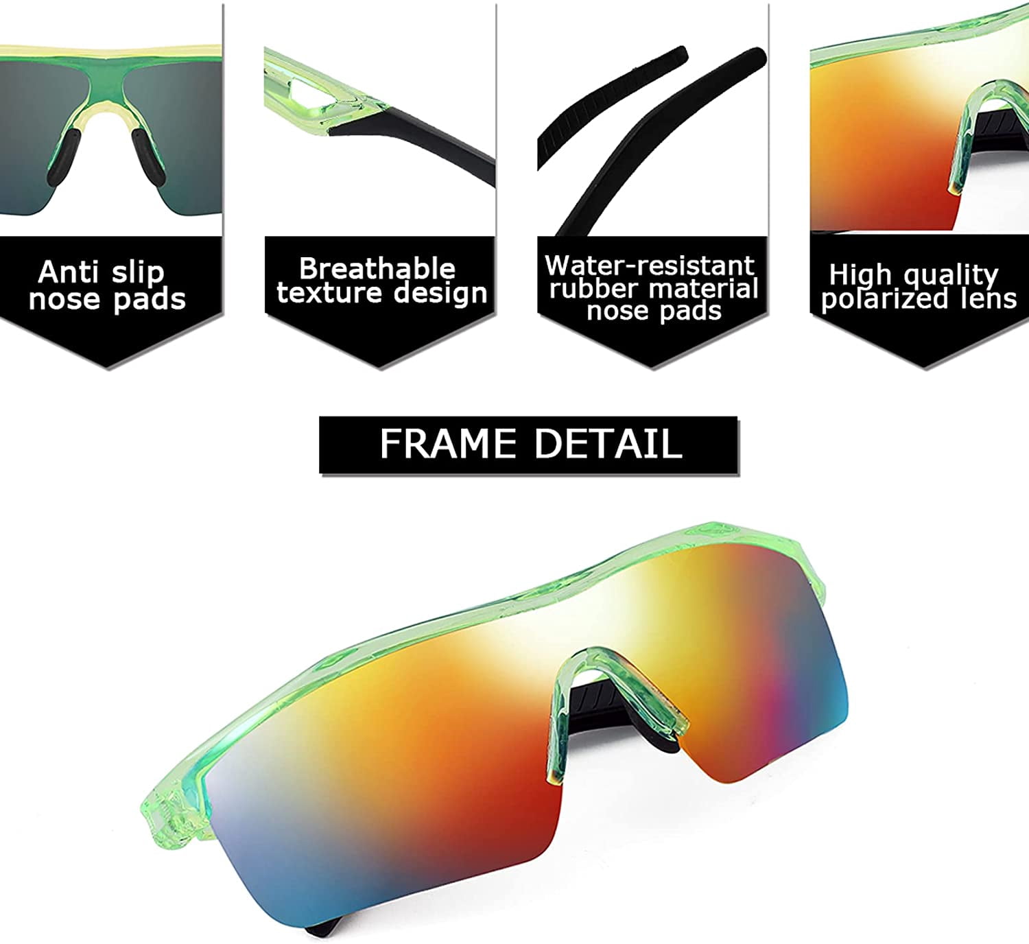 FEISEDY Kids Teens Sports Polarized Sunglasses TR90 Frame Boys Girls Cycling B2454