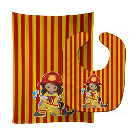 

Fireman Girl Baby Bib & Burp Cloth