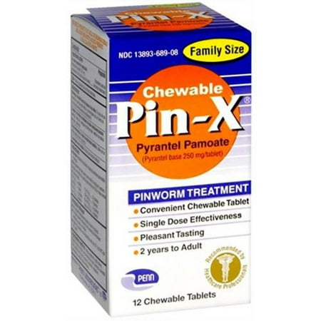 Pin-X Pinworm Treatment Chewable Tablets 12 Tablets