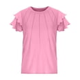 thumbnail image 4 of Akiihool T-Shirts pour Adolescentes T-Shirts à Manches Courtes pour Filles T-Shirts pour Enfants d'Été à Col Rond Hauts T-Shirts Basiques (Rose, 7-8 Ans), 4 of 4