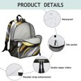 thumbnail image 4 of Black White and Gold Marble Backpack Backpack for School,Cute School Bag,Schoolbag with Adjustable Shoulder Straps & Padded Back,13.8"x11.4"x6", 4 of 6