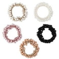 thumbnail image 2 of Dalrosia 5PCS Pearl Hair Ties Elastic Scrunchies Stretchy Bands Bead Ropes Hair Accessories for Women Girls Ponytail Thick Hair, 2 of 6