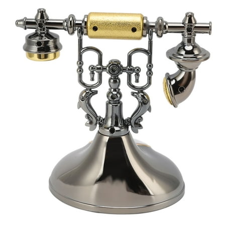 Vintage Telephone Alarm Clock Retro Elegant Bedside Decor For Home Office YF020-2