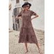 thumbnail image 5 of Vestido PRETTYGARDEN Boho Floral con Volantes y Mangas Abullonadas de Largo Midi Talla M, 5 of 6
