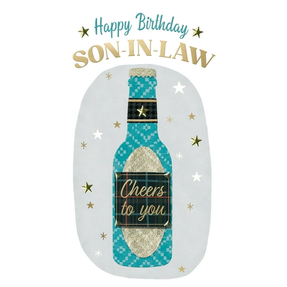 Handmade "Champagne" Greeting Card Son-in-Law Birthday Star