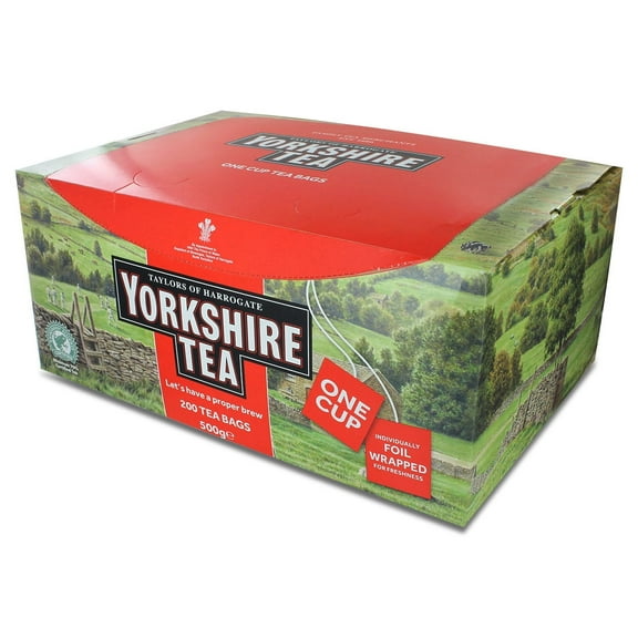 Yorkshire Tea, Red, Black Tea, Individually Wrapped Bags, 200 Count (Pack of 1), Refreshing, Satisfying & Strong, Classic British Breakfast Blend, Caffeinated, Enjoy Hot or Iced, 200 Teabags
