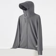 thumbnail image 2 of FUZHIQ Men's UPF 50+ Sun Protection Hooded Jacket with Wide Brim & Face Cover, Ice Silk Full Coverage Breathable Coat with Thumb Holes, Outwear for Fishing Cycling,XL, 2 of 4