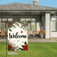 thumbnail image 3 of JOOCAR Welcome Christmas Garden Flag with Poinsettia Holly and Pine Design for Winter Christmas Home Outdoor Garden Yard Door Decor 12x18 inch, 3 of 5