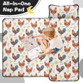 thumbnail image 4 of Rooster and Feather White Pattern Teens Toddler Nap Mat with Pillow, Sleeping Mat Bag for Preschool Daycare 51"x22", 4 of 6
