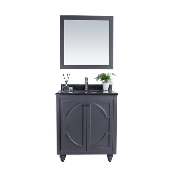 Odyssey - 30 - Maple Grey Cabinet   Black Wood Counter