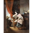 thumbnail image 2 of Qua, Lam 12x14 Black Ornate Wood Framed with Double Matting Museum Art Print Titled - A Chinese Girl Seated, 2 of 4