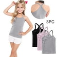 thumbnail image 2 of ZACPNCV Girls Camisole 3 Pack Cotton Soft Girls Undershirts - Lightweight Spaghetti Strap Tank Top Multicolor 6-7 Years, 2 of 9