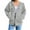 Gray, variant on Womens Zip Up Hoodie Long Sleeve Solid Color Drawstring Fall Winter Cropped Oversized Hooded Sweatshirt Jacket Wine XXL