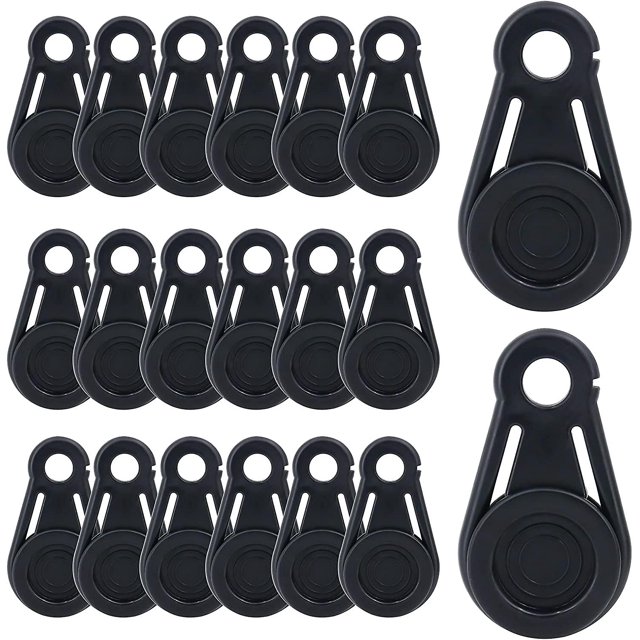 20 uds. de pinzas de lona móviles compatibles con camping, tienda, toldo, pancarta, lonas y láminas de plástico para exteriores Afortunado Sencillez