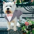 thumbnail image 7 of QBLEEV Dog Formal Tuxedo Suit for Medium Large Dogs，For Costume Wedding Party Outfit with Detachable Collar，Elegant Dog Apparel Bowtie Shirt and Bandana Set for Dress-up Cosplay Holiday Wear, 7 of 7