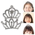 thumbnail image 3 of 2Set Princess Crown Mini Crown Headband for Toddler Girls with Rhinestone Tiara and Hair Comb, 3 of 8