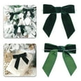 thumbnail image 1 of Party Decor Green Velvet Ribbon Christmas Bow 5 Inch Premade Dark Green Bows For Christmas Tree Hanging Decorations Gift Wrapping Wreaths Crafts Outdoor Indoor Home Decor Wedding Pack Of 12, 1 of 4