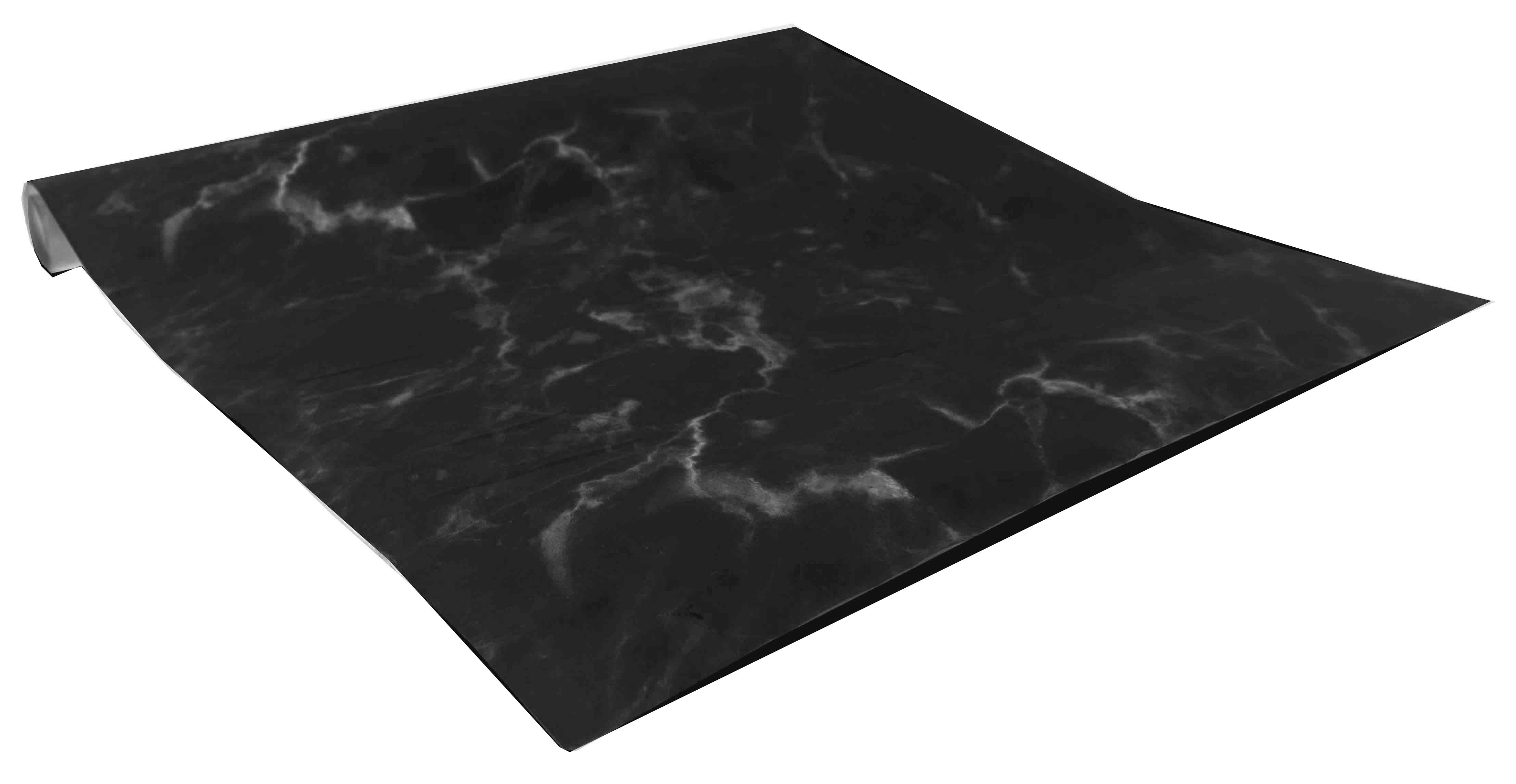 Decorative Marble Solid SelfAdhesive MultiPurpose 18" x 120" Shelf Liner, (Pack of 2), Black