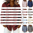 thumbnail image 3 of Women's Elegant Plaid Button Down Shirt Long Sleeve Gingham Business Blouse Tops Women Soft Lightweight Loose Shirts Daily Office Travel Outfits, Yellow 3XL, 3 of 4