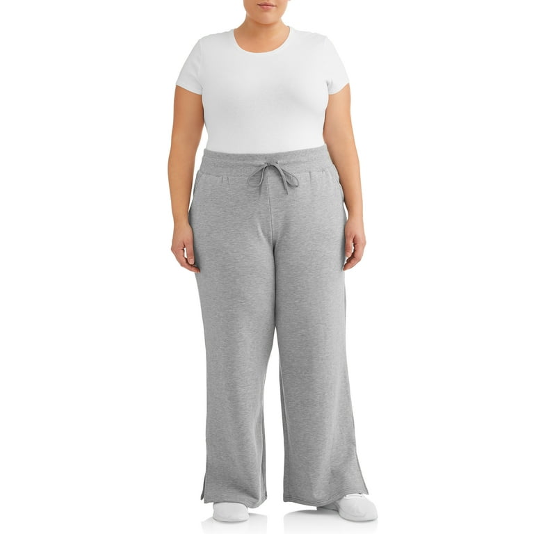 Athletic Works Women s Plus Size Fleece Lined Wide Leg Sweatpants