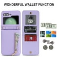 thumbnail image 3 of Decase for Samsung Galaxy Z Flip 5 Luxury Zipper Wallet Phone Case, Multi-Function Kickstand Card Holder Adjustable Fashion Flip Cover Case with Crossbody Strap for Samsung Z Flip 5 5G,Purple, 3 of 8
