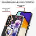 thumbnail image 3 of Allytech Galaxy A14 5G Case Cover, Soft TPU Back Cover with Ring Holder Stand Shockproof Anti-Scratch Slim Fit Bumper Phone Case for Samsung Galaxy A14 5G, Purple Flower, 3 of 4
