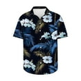 thumbnail image 4 of Xysaqa Men's Big & Tall Shirts, Mens Hawaiian Shirts Button Up Tropical Holiday Beach Shirts Short Sleeve 3X 4X 5X Summer Savings, 4 of 5