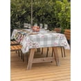 thumbnail image 4 of 60x84 Inch Outdoor Tablecloth with Umbrella Hole Zipper Rectangle Birds Floral Rectangular Tablecloths Outside Waterproof Farmhouse Country Pink Flower Leaf Grey Plaid Patio Table Cover for Picnic, 4 of 8