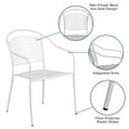 thumbnail image 4 of BizChair Commercial Grade 5 Pack White Indoor-Outdoor Steel Patio Arm Chair with Round Back, 4 of 11