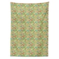 thumbnail image 2 of Flowers Tablecloth, Cartoon Ladybugs Chamomile Tulip Lily Dandelion Blooms Botany Plants Illustration, Rectangle Satin Table Cover for Dining Room and Kitchen, 52" X 70", Multicolor, by Ambesonne, 2 of 2