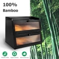 thumbnail image 3 of Zenkitch Pure Bamboo Bread Box, Roomy Two-Layer Bread Storage Container for Kitchen Counters, Black, 3 of 8