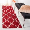 thumbnail image 3 of SAFAVIEH Dallas Logan Geometric Shag Runner Rug, Red/Ivory, 2'3" x 8', 3 of 9