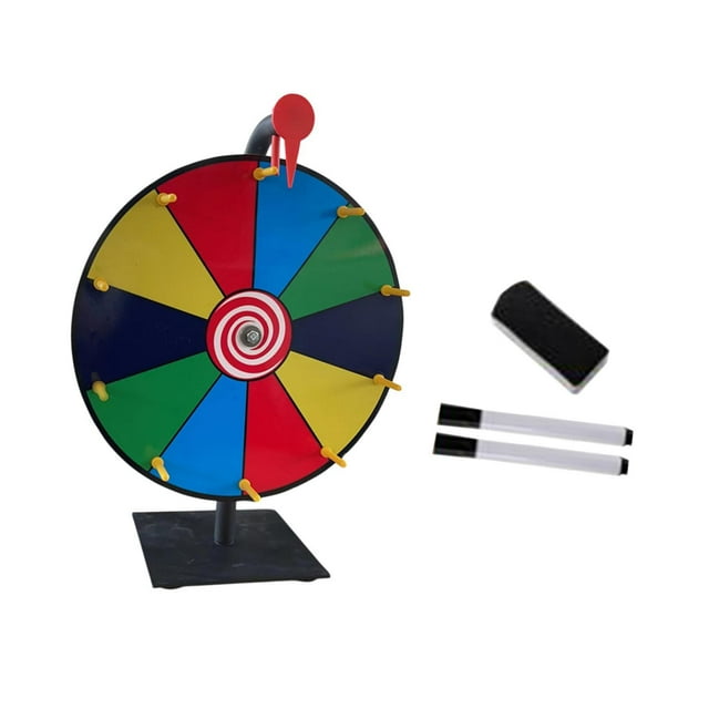 Elodie Roue de Prix Colorée Roue de Fortune Plateau Tournant pour Boutique Tourne-Disque de Fortune Jeu Magasin 50cm