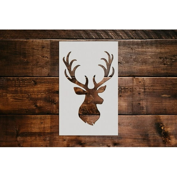 Reindeer Head Stencil - Art and Wall Stencil (3"x6")