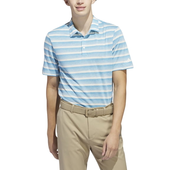 Men's adidas Two Color Stripe Golf Polo Color: Semi Blue Burst Size: S