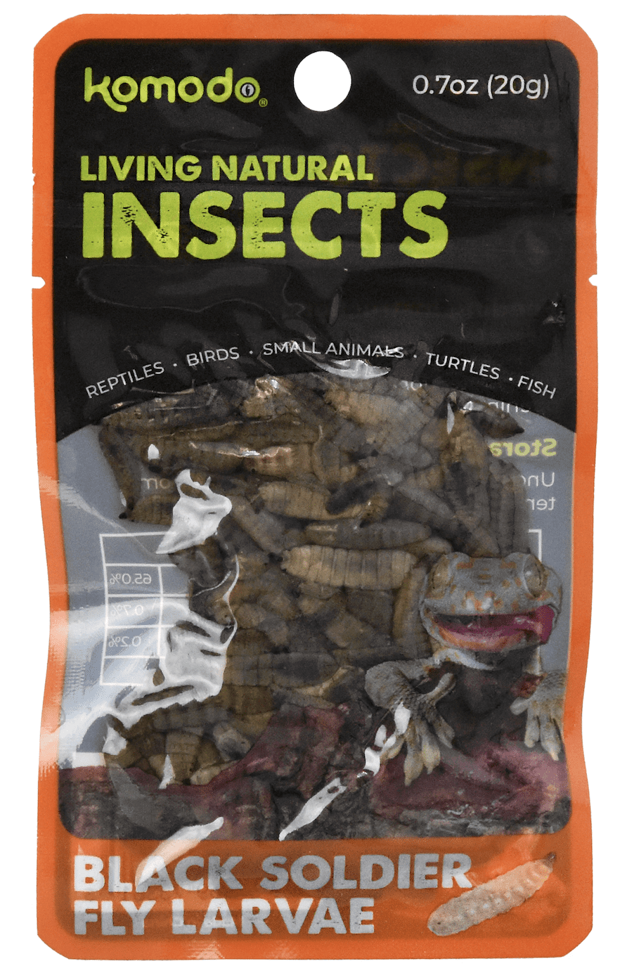 (4 pack) Komodo Black Soldier Fly Larvae Reptile Food