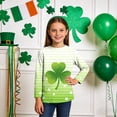 thumbnail image 2 of Posijego Kids Toddler St Patricks Day Shirts 3/4 Sleeve Tops Girls Clover Graphic Tees Summer Casual T-Shirts, 2 of 6