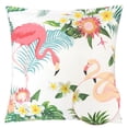 thumbnail image 4 of Homey Cozy 20" Square Flamingo Fabric Outdoor Pillow in Multi-Color, 4 of 6