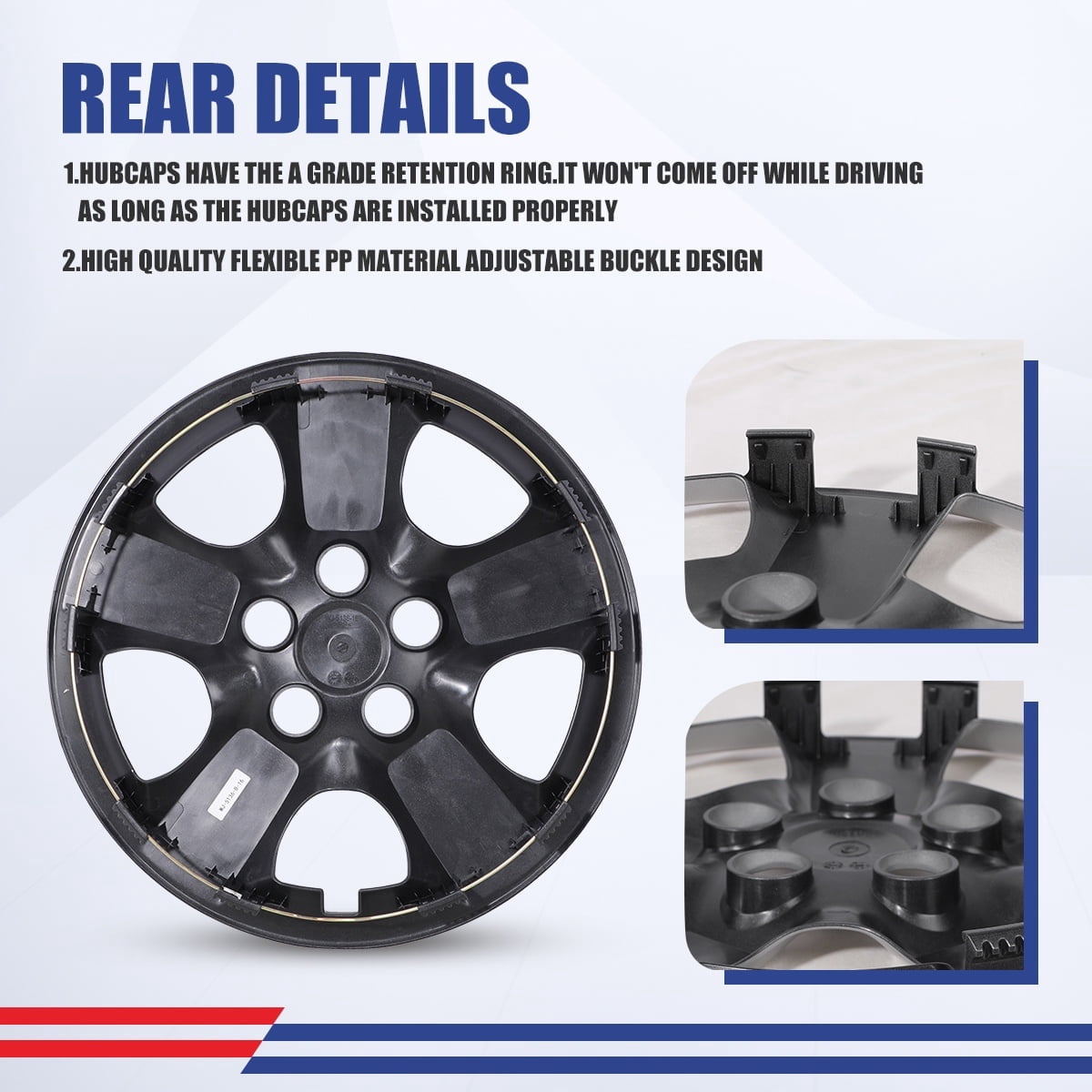 4 Pack 16" Hubcaps Wheel Rims Cover for 2008-2015 Nissan Rogue/Rogue Select Compatible with Steel Wheels Snap on Installation PP,Lacquer