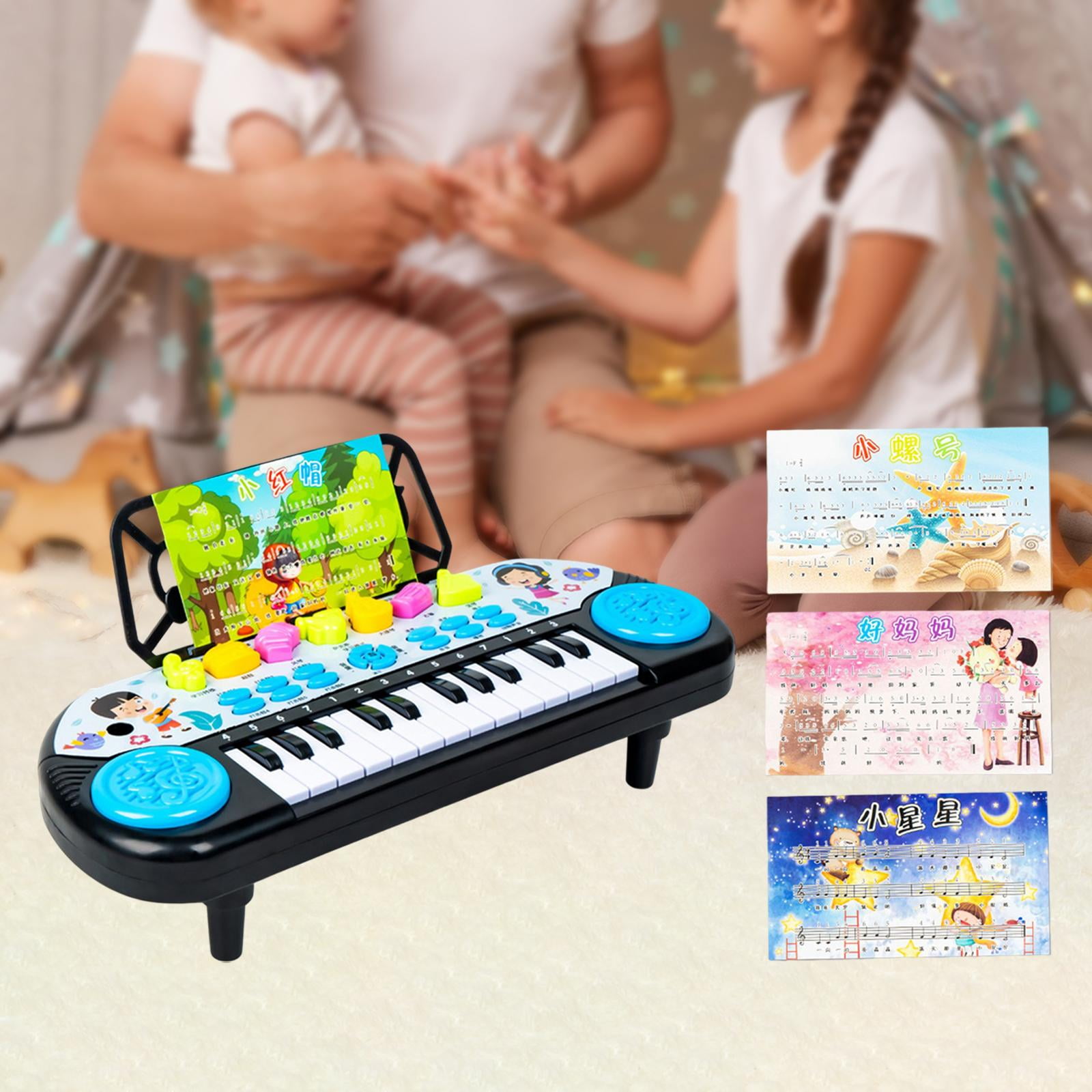 LeeQinersw 24 Keys Electronic Pianos Kids Piano Keyboard Portable Piano Electronic Keyboard Blue