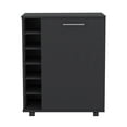 thumbnail image 2 of Modern Black Wick Bar Cart With Wine Storage Facility, Expansive Inner Space Cabinet And Smoothly Moving Rollers For Dining Room Dining, Integrated Holder, Roomy, 2 of 3