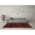 thumbnail image 3 of Ahgly Company Machine Washable Indoor Square Abstract Red Modern Area Rugs, 7' Square, 3 of 4