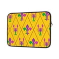 thumbnail image 2 of Bingfone Mardi Gras Crayfish And Fleur De Lis Laptop Sleeve Case 15 Inch, 360° Protective Computer Carrying Bag, 2 of 9