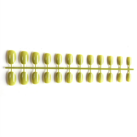 Xingzhi 24X Solid Nails Removable Wearable French Style DIY Artificial Exquisite Novel Elegant Personality Small Round Head Acrylic Nail Yellow