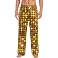 thumbnail image 2 of Lsque Bright Shiny Golden Print Men's Pajama Pants, Lounge Pant - Comfortable Home Wear,Elastic Waistband, Stylish Design-Small, 2 of 9