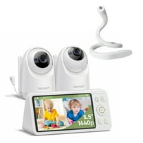 1440p Baby Monitor with 2 Cameras and 5.5'' Split Screen 240h Lasting No WiFi