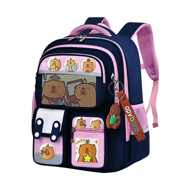 Trousse à Outils Tendance pour la Maison, Sac à Dos Mignon Capybara avec Pendentif Dos 3D Grande Capacité Cartable