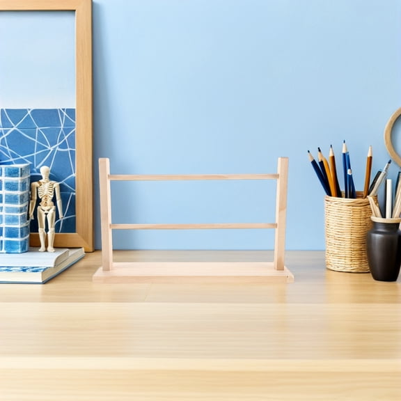 Luxshiny Natural Wood Ribbon Organizer Rack for Craft Room, Florist Supplies, and Arts & Wrapping Storage Solution